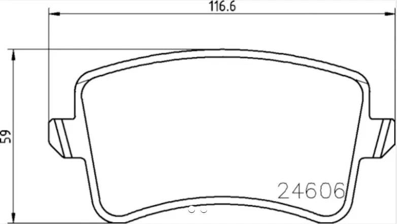 355025381 – HELLA Brake Pad, Low-Metallic Set Of 2 With Mounting Hardware